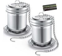 House Again, Lot de 2 infuseurs à thé en maille extra fine, connexion filetée, en acier inoxydable 18/8 avec chaîne d'extension pour accrocher sur théières, tasses, tasses pour infuser du thé en vrac