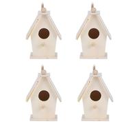 House Bird House innovante Type de Suspension Organise Oiseau Décoration pour Le Jardin Cour de Jardin Platane Wood 4pcs 6.5x4x5cm
