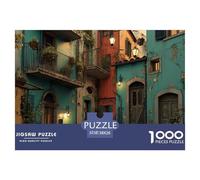 House Brain Fitness Jigsaw Charming Street View Town Puzzle 1000 Pieces, Educational for Kids and Adults, Cognitive Training Indoor Game 38x26cm/1000pcs