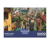 House Brain Fitness Jigsaw Charming Street View Town Puzzle 1000 Pieces, Educational for Kids and Adults, Cognitive Training Indoor Game 38x26cm/1000pcs