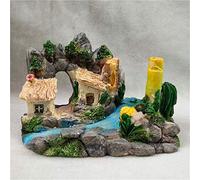 House Building Statue Sculpture Aquarium Fish Tank Landscape Statette Figurine Home Intérieur Décoration Ornements Decoration Shooting Props, 2 Art Collection