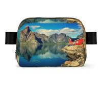 House By The Lake Square Sac banane tendance avec impression, tissu sergé résistant à l'eau, sac de poitrine ou sac ceinture, sangle réglable 65-120 cm pour homme et femme