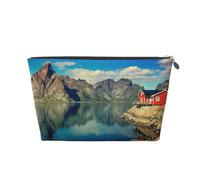 House by The Lake Trousse de maquillage de voyage multifonction avec fermeture éclair pour femmes et filles Doré, Argenté., Taille unique