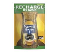HOUSE - Café Soluble Qualité Filtre MAXWELL | Savoureux et onctueux | Idéal pour vos pauses café | la recharge de 180g | LOT DE 3