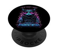 House Cat DJ I Play What I Want Rave Egaliseur de Musique EDM PopSockets PopGrip Adhésif
