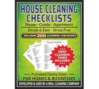 HOUSE CLEANING CHECKLISTS BOOK (200) • For Regular Daily & Deep Cleaning Use: Professional Home Cleaning Checklist System | 200 Cut Out/Tear Out ... Airbnb, & Cleaning Companies | 8.5x11 Inches