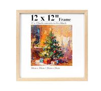 HOUSE DAY 1 cadre photo carré en bois massif de 76,2 x 76,2 cm, cadre photo de 30,5 x 30,5 cm avec support de 20,3 x 20,3 cm, suspension murale pour famille, paysage, animal de compagnie, mariage