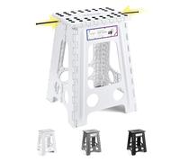 HOUSE DAY 46cm Tabouret Pliant - Marchepied Portable Blanc pour Salle de Bain, Chaise Pliante