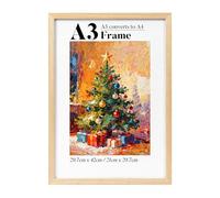 HOUSE DAY Cadre A3, Cadre en Bois Massif A3 avec Support A4, Cadre Photo A3 pour Accrochage Mural, Cadre pour Photo de Famille, Paysage, Mémorial Animal, Mariage, 29,7x42 cm, Lot de 1