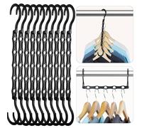 HOUSE DAY Lot de 20 cintres Magiques Robustes Noirs pour organiseurs de placards et Rangement pour vêtements Lourds, dortoir, Chambre à Coucher, Maison, Camping-Car, Voiture