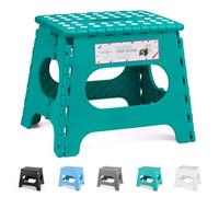 HOUSE DAY Tabouret Pliant 27cm, Marchepied Pied Pliable, 150kg Capacité, Léger et Compact pour Cuisine, Salle de Bain, Jardinage- Vert lac