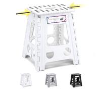 HOUSE DAY Tabouret Pliant 40cm - Marchepied Portable Blanc Pour Salle de Bain, Chaise Pliante