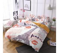 House De Couette Cm X Cm Tour Eiffel Paris Housse Couette Ado Avec Deux Taies D'oreiller X Cm Doux Confortable Polyester-Coton Linge De Lit