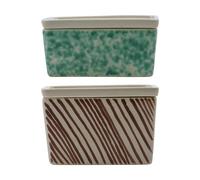 House Doctor Boîtes de rangement Diva 2 pièces Vert-brun