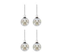 House Doctor Boule de Noël Leaf Ø7.5 cm lot de 4 Clair-or