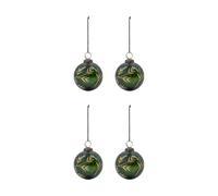 House Doctor Boule de Noël Leaf Ø7.5 cm lot de 4 Vert-or