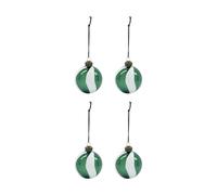 House Doctor Boule de Noël Twister Ø6 cm lot de 4 Vert-blanc