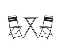 House Doctor Ensemble café Helo avec 2 chaises Noir