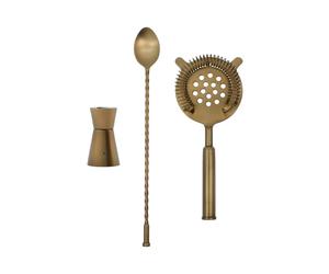 House Doctor Ensemble de cocktails Baar. 3 pièces Laiton antique