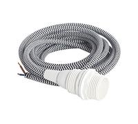 House Doctor Fil en tissu avec douille et deux anneaux Noir/blanc 300 x 36 cm