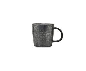 House Doctor Grande tasse en faïence Pion noir | Tasse en grès pour thé, café et cacao | Design danois dans le style scandi large, noir Pebble