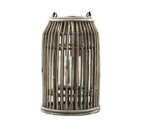 Petite lanterne en rotin beige, avec verre, structure en métal - House Doctor, Ova - 20x20x32 cm