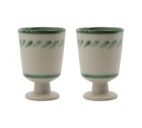 House Doctor Mug sur pied Diva 25 cl. lot de 2 Off white-Vert