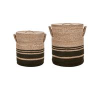 House Doctor Panier de rangement avec couvercle Laundry 2 Pièces Army