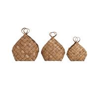 Lot de 3 paniers en pin et papier beige, coniques, 3 tailles - House Doctor, Conical - Ø37xH37 cm