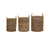 House Doctor Paniers de rangement Dungi. lot de 3 Noir-naturel