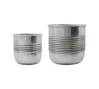 House Doctor Pot Groove aluminium. 2 pièces Argent antique