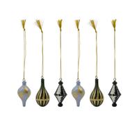 House Doctor Suspensions de Noël Stero 6 pièces Noir. blanc. or. bleu. vert