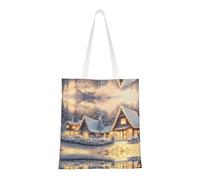 House Fashion Sac fourre-tout en toile avec motif imprimé sur toute la surface, grand sac fourre-tout réutilisable avec double poignée, sac de plage, sac de week-end