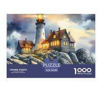 House Festive Gift Jigsaw A Cottage on The Coast Puzzle 1000 Pieces, Educational for Kids Adults, UK Holiday Family Bonding & Cognitive Game 52x38cm/1000pcs