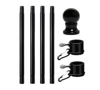 House flag pole telescopic - porch heavy duty mount system, adjustable outdoor display kit, strong metal support structure, stable weather resistant pole design | flag mounting for garden boat truck