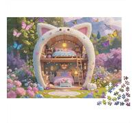 House in Bloom Jigsaw Jigsaw Puzzles 1000 Piècess Recycled Floral Art Senior Jigsaw Puzzles Accessoire de Jeu de Soirée Excellent Cadeau Idea for Family and Friends Birthdays 52x38cm/1000pcs