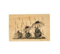 House-Mouse Spring Rain Tampon en bois