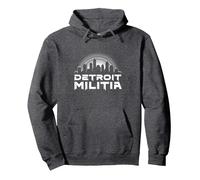 House Music Detroit Militia Graphic pour Homme Sweat à Capuche, Unisexe pour Adultes, Chiné Foncé, M
