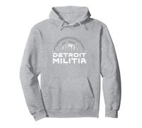 House Music Detroit Militia Graphic pour Homme Sweat à Capuche, Unisexe pour Adultes, Gris Chiné, XL