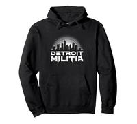 House Music Detroit Militia Graphic pour Homme Sweat à Capuche, Unisexe pour Adultes, Noir, XXL