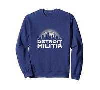 House Music Detroit Militia Graphic pour Homme Sweatshirt, Unisexe pour Adultes, Bleu Marine, XXL