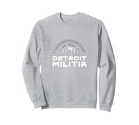 House Music Detroit Militia Graphic pour Homme Sweatshirt, Unisexe pour Adultes, Gris Chiné, L