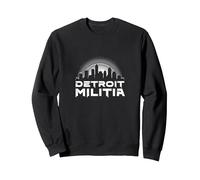 House Music Detroit Militia Graphic pour Homme Sweatshirt, Unisexe pour Adultes, Noir, XL