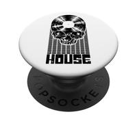 House Music DJ Equalizer Skull LP Music Lover Equalizer PopSockets PopGrip Adhésif