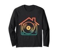 House Music DJ Platine Vinyle rétro dégradé Art Manche Longue