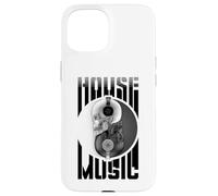House Music DJ Techno Festival EDM Rave Yin Yang Crâne Coque pour iPhone 15