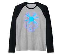House Music Glitch Optical Illusion EDM Rave DJ Skull LP Manche Raglan