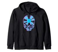 House Music Glitch Optical Illusion EDM Rave DJ Skull LP Sweat à Capuche