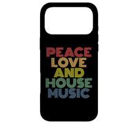 House Music Peace Love Retro EDM Raver DJ Techno Style Coque pour iPhone 17 Pro Max