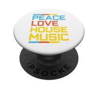 House Music - Vintage Retro Old School DJ Raver Cadeau PopSockets PopGrip Adhésif